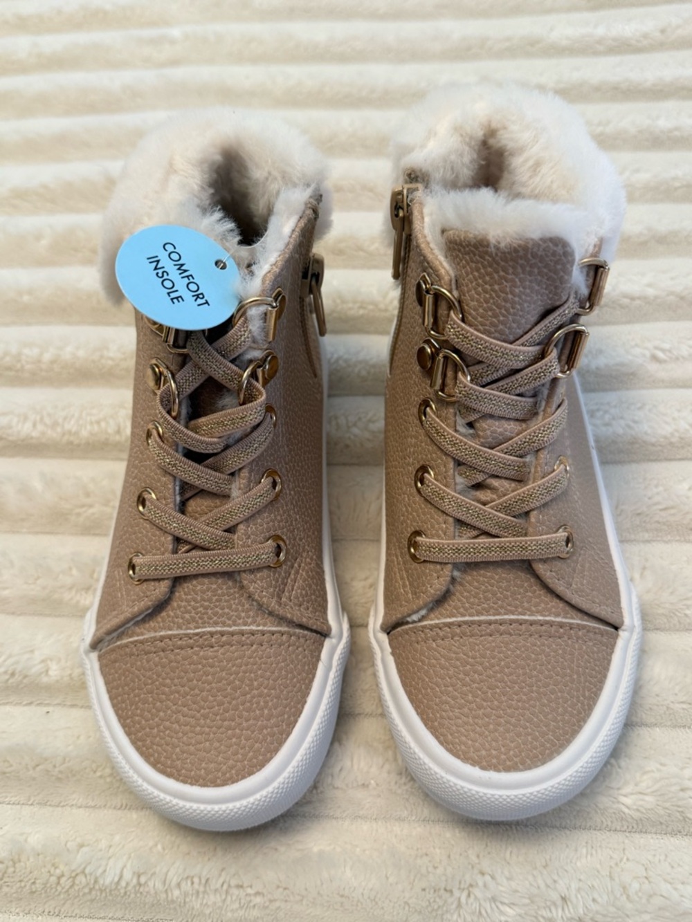 Girl’s Cynthia Rowley Cozy High-Top Sneakers - Taupe